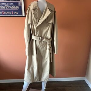 VINTAGE YVES SAINT LAURENT men’s tan belted trench coat